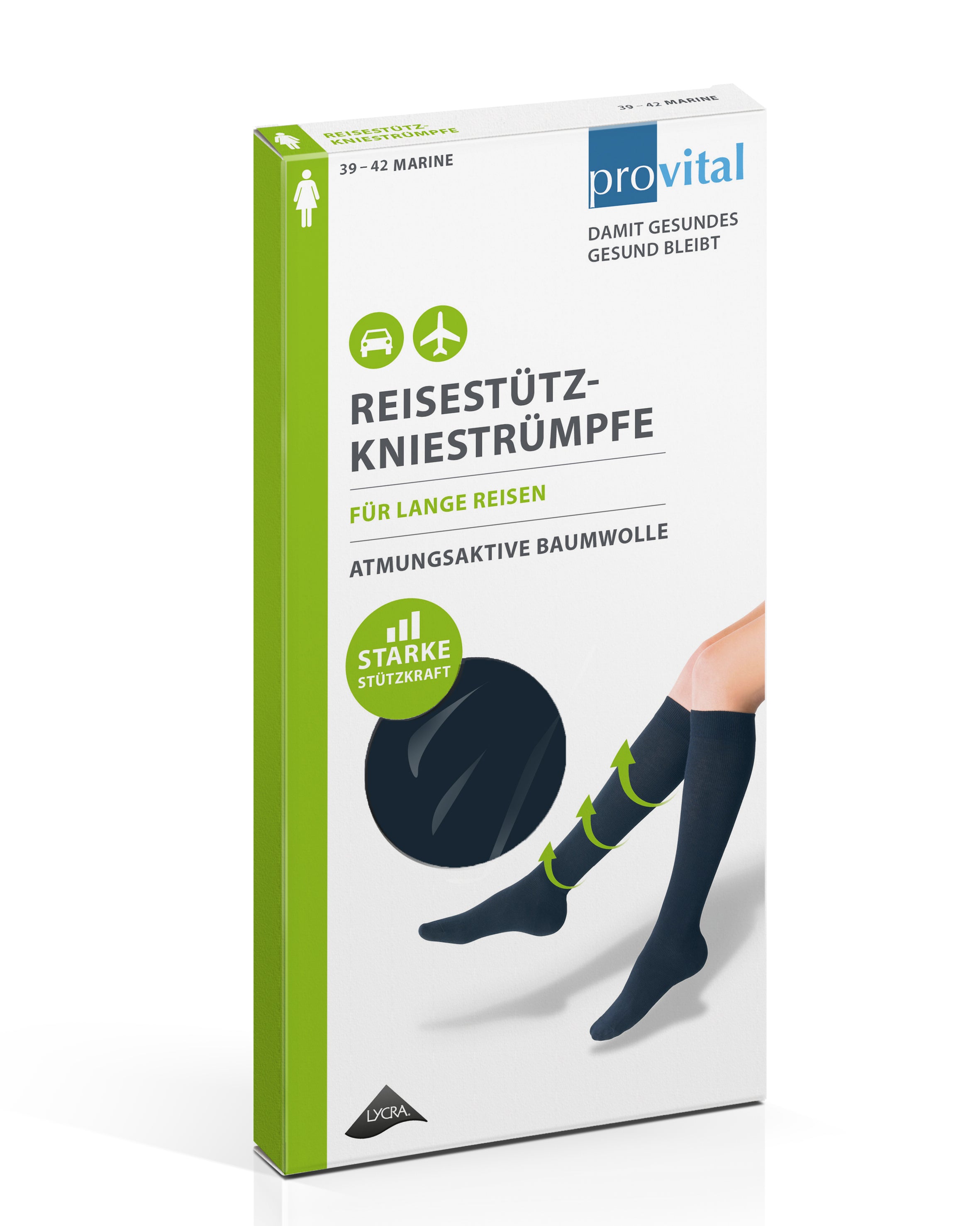 Provital Damen Reisestützkniestrümpfe Anti Trombose Komfortbund - Frau Socke