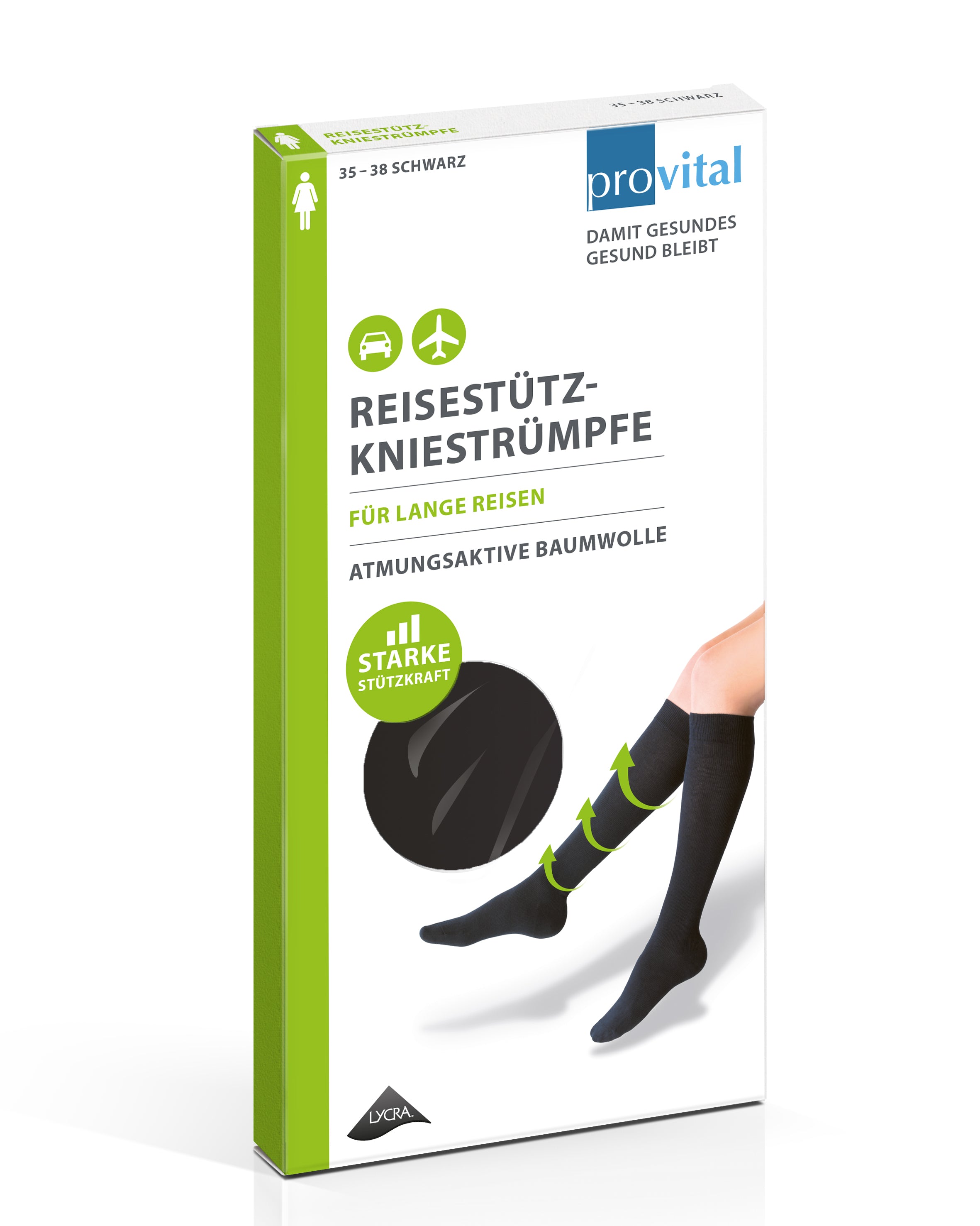 Provital Damen Reisestützkniestrümpfe Anti Trombose Komfortbund - Frau Socke