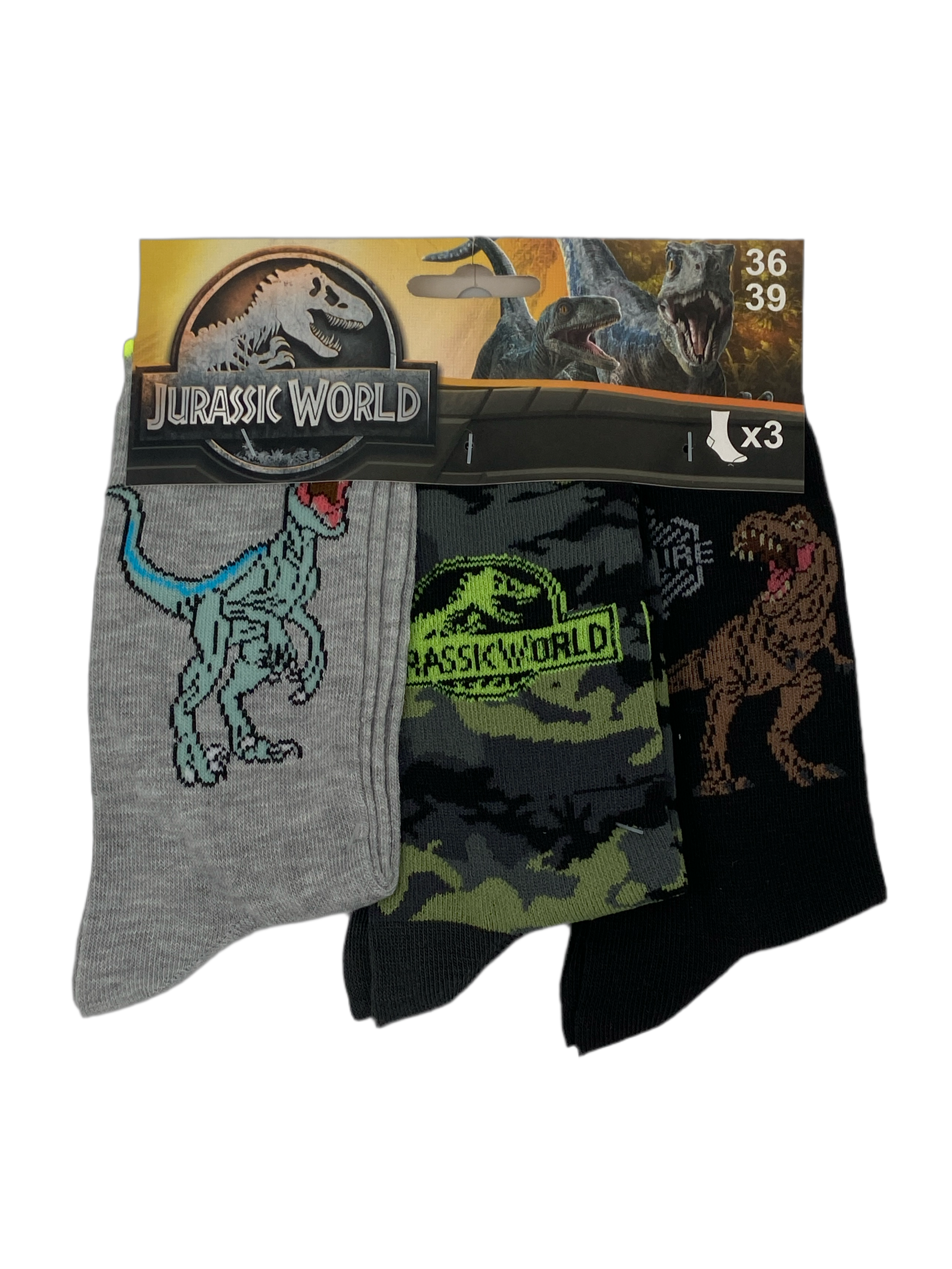 Jurassic World Kindersocken 3er Pack Original - Frau Socke