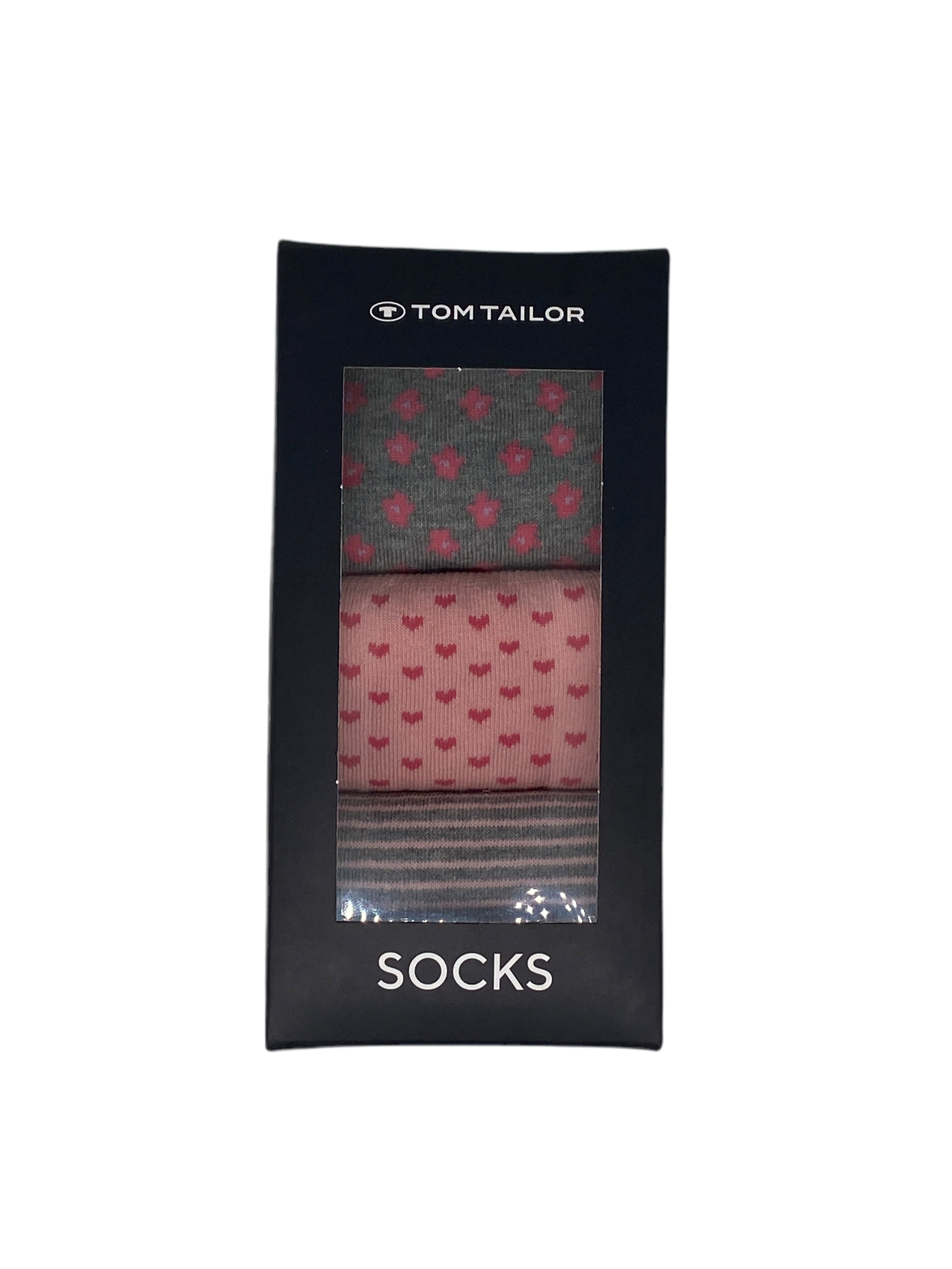Tom Tailor Damen Socken 3er GeschenkBox Herzen - Frau Socke