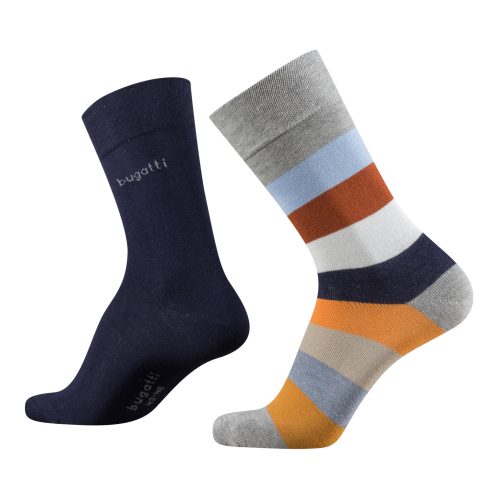 Bugatti lange Herren Socken bunt Doppelpack Anzugsocken 6913 - Frau Socke