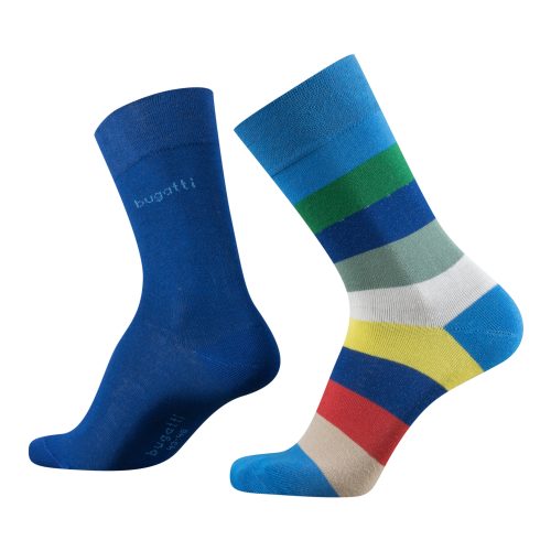 Bugatti lange Herren Socken bunt Doppelpack Anzugsocken 6913 - Frau Socke