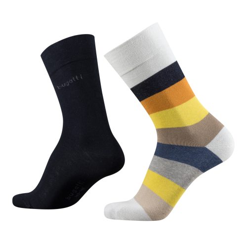 Bugatti lange Herren Socken bunt Doppelpack Anzugsocken 6913 - Frau Socke