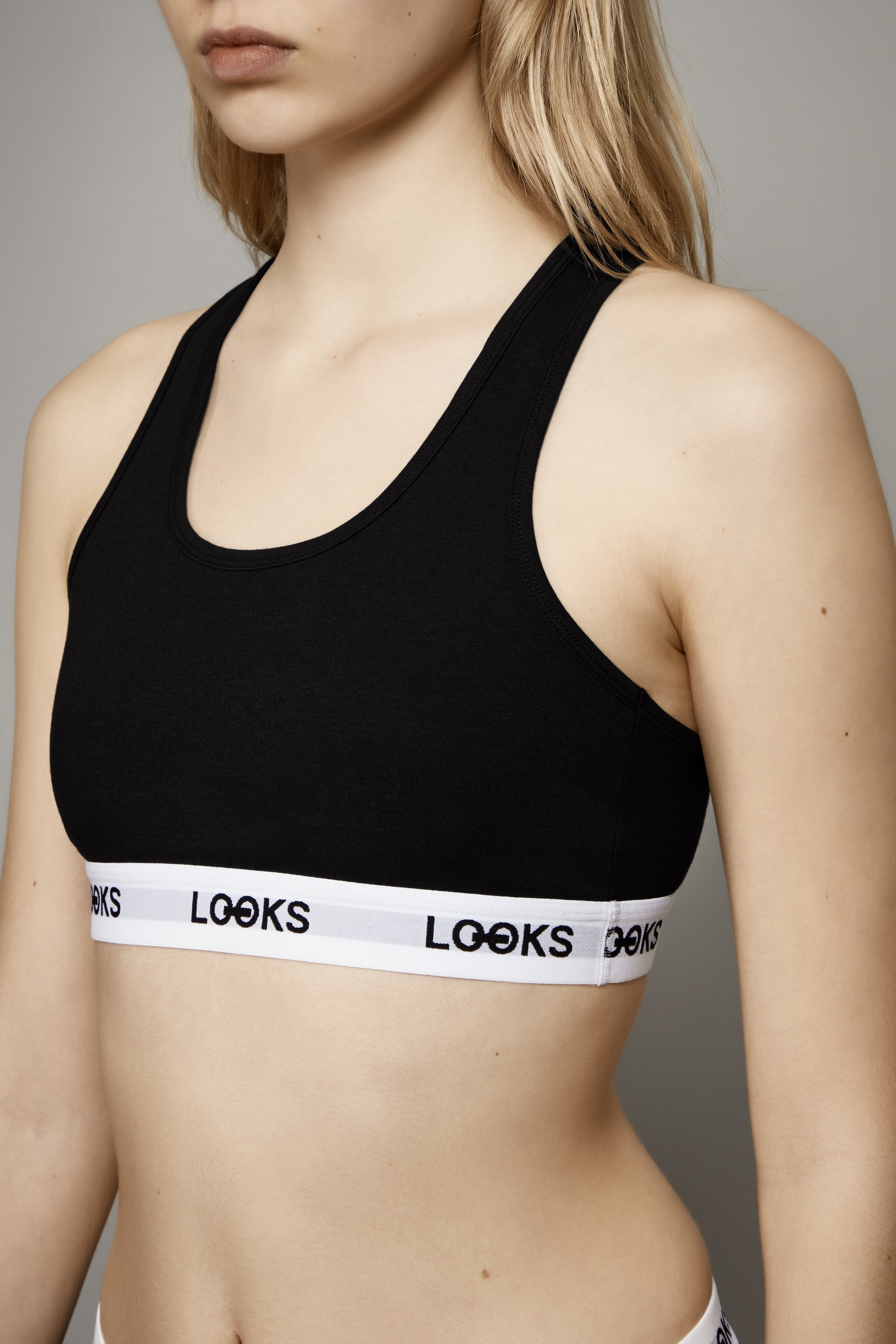 LOOKS Bustier BH Damen Sport schwarz - Frau Socke