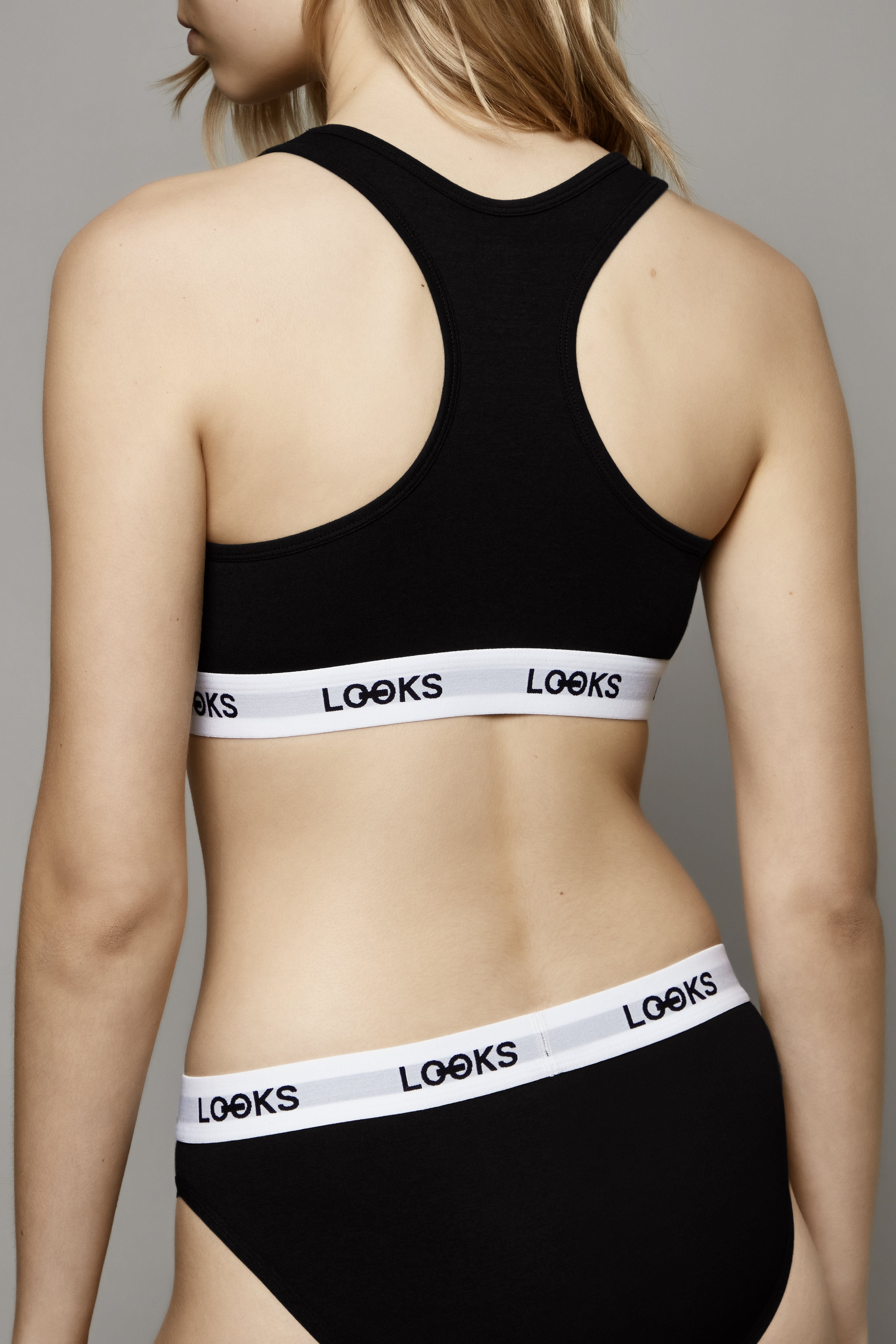 LOOKS Bustier BH Damen Sport schwarz - Frau Socke