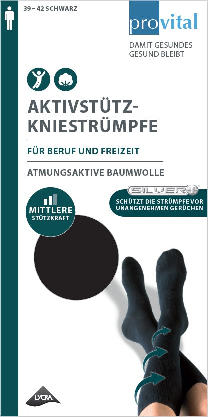 Provital Herren Aktiv Stützkniestrümpfe vitalisierend Komfortbund - Frau Socke