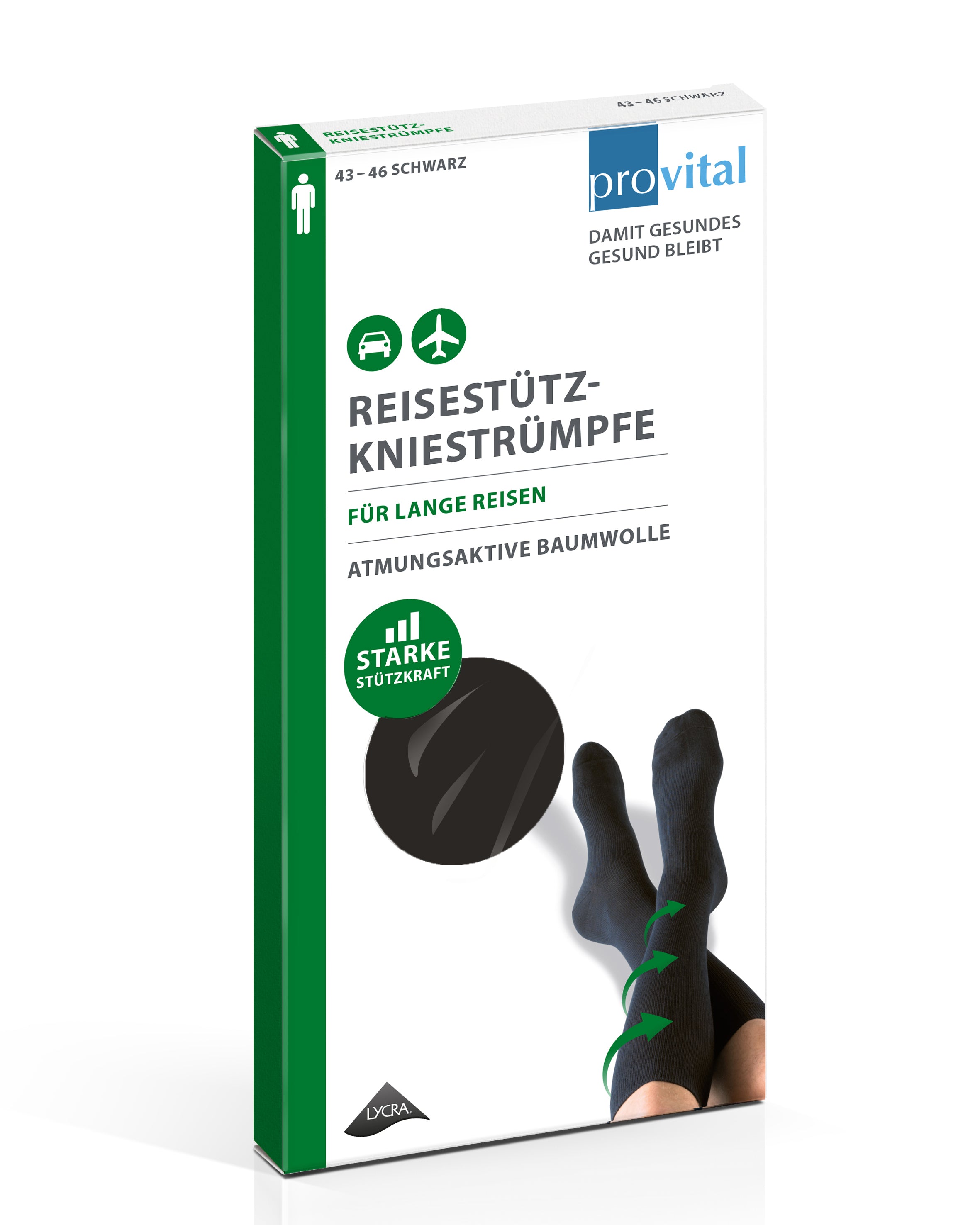 Provital Herren Reisestützkniestrümpfe Anti Trombose Komfortbund