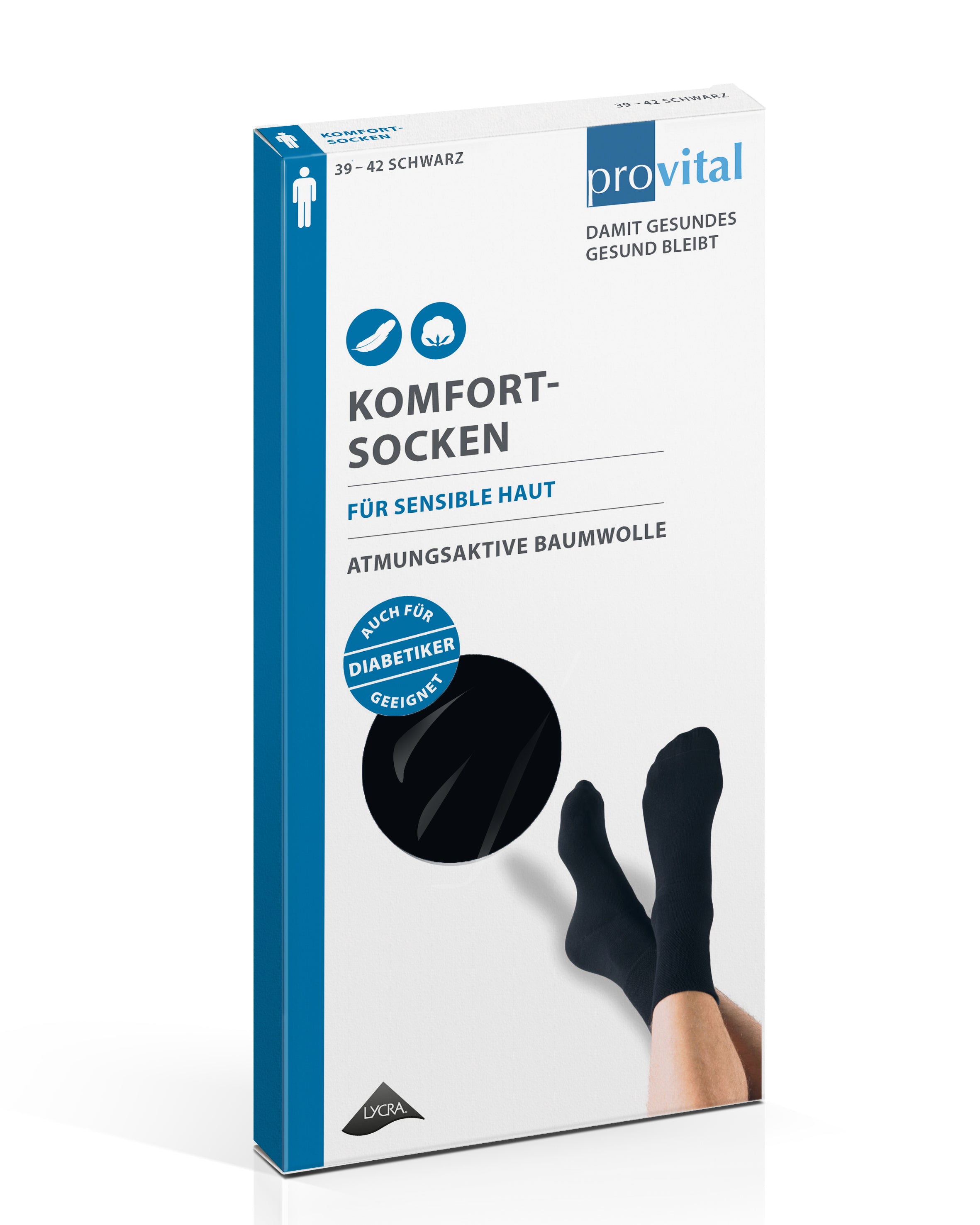 Provital Herren Komfortsocken ohne Gummi Komfortbund Diabetikergeeignet - Frau Socke