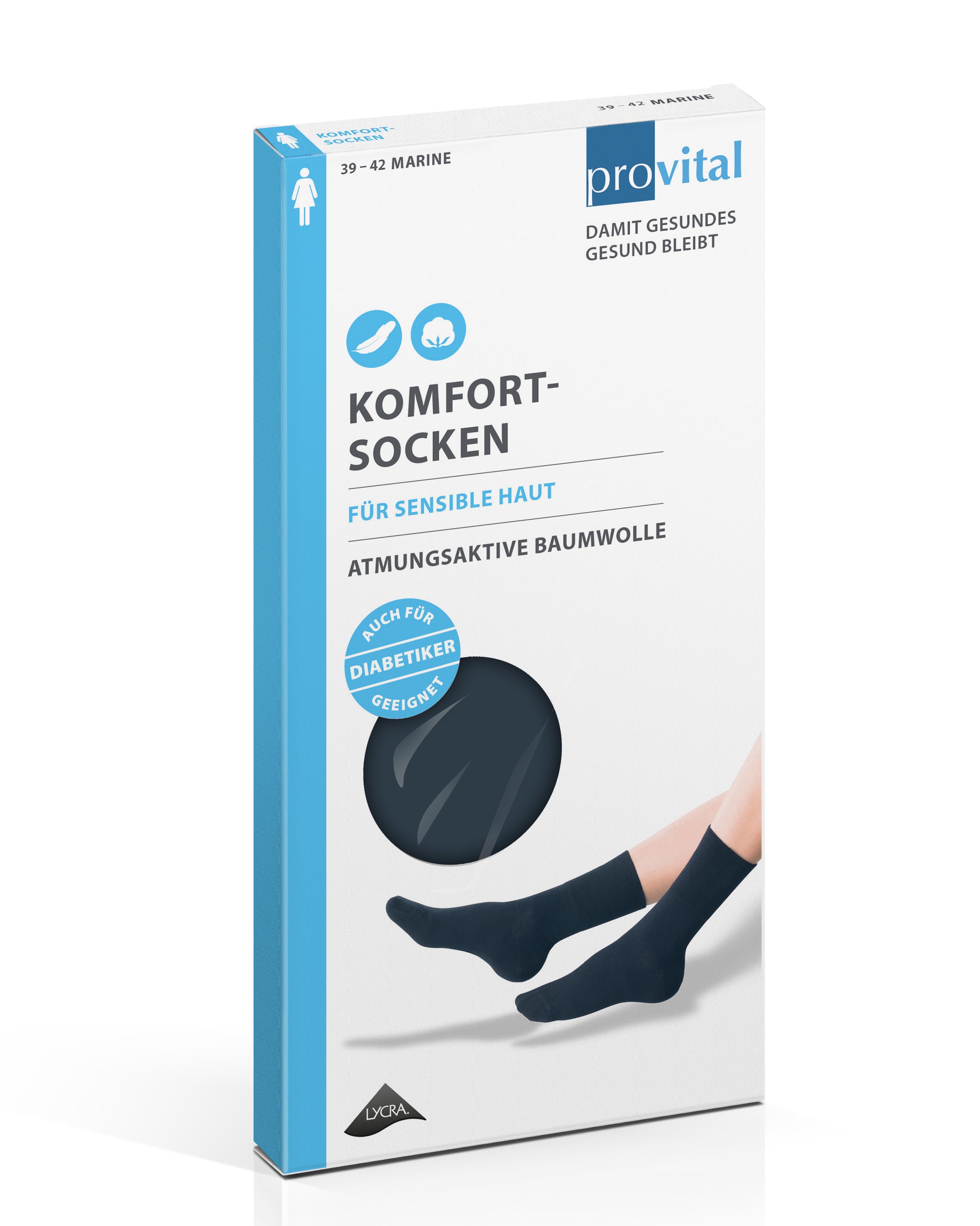 Provital Damen Komfortsocken ohne Gummi Komfortbund Diabetikergeeignet - Frau Socke