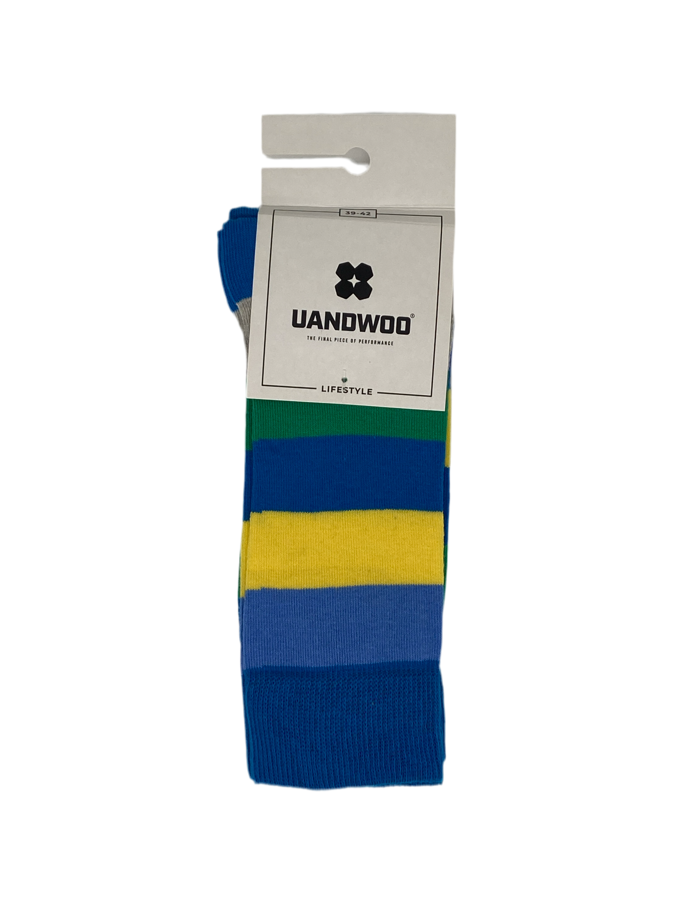 UANDWOO Lifestyle Socken blau gestreift Doppelpack - Frau Socke