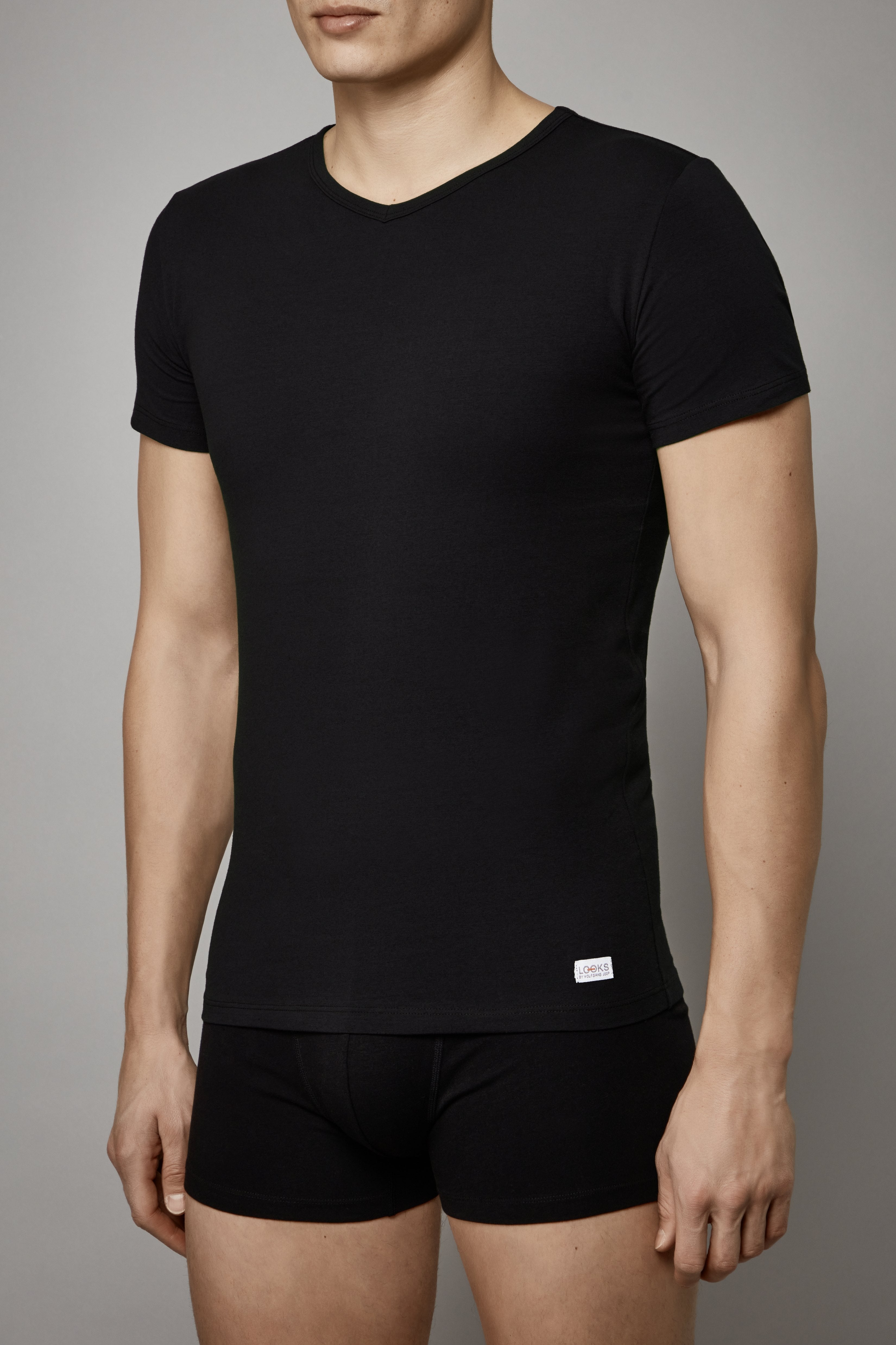 LOOKS T-Shirt Undershirt schwarz