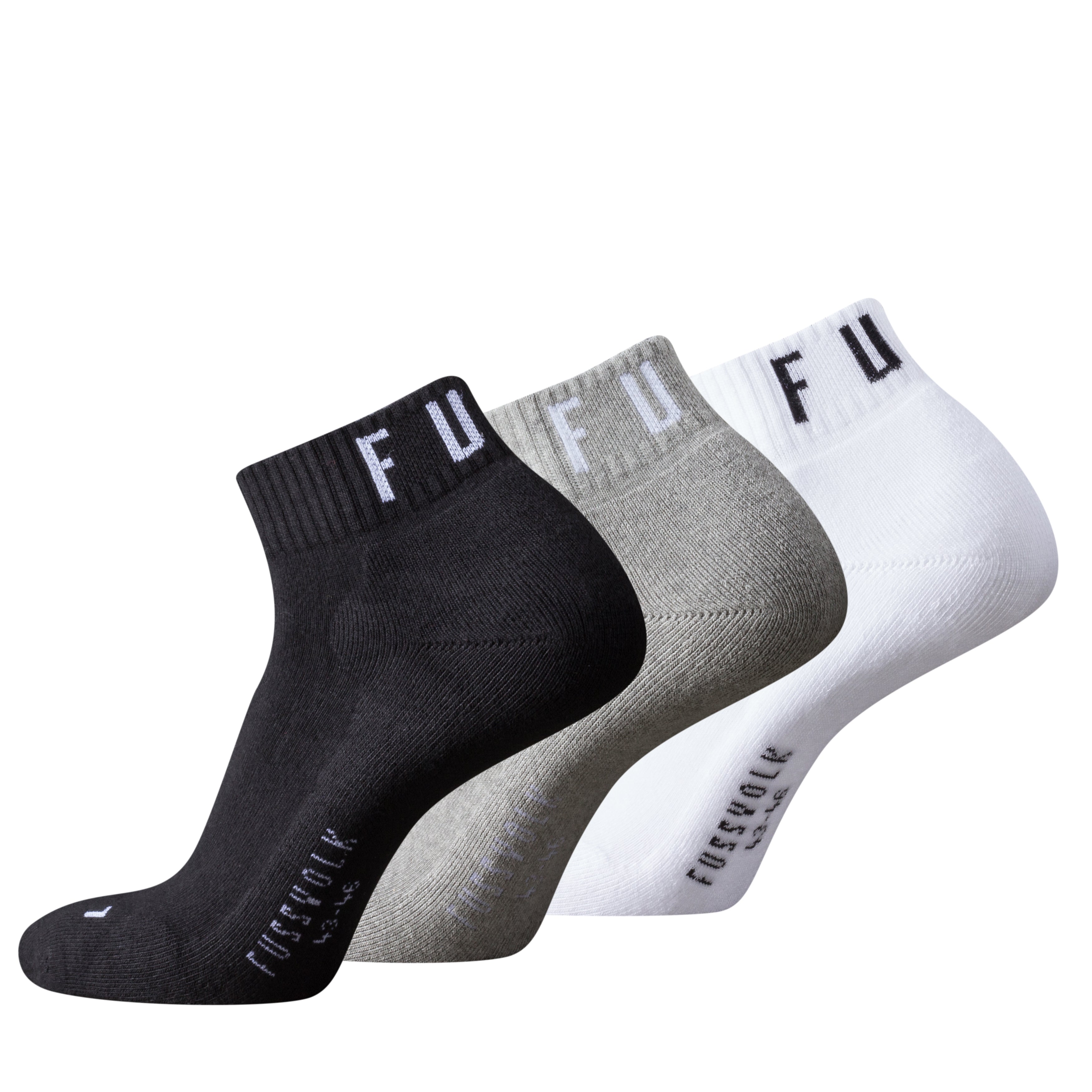 FUSSVOLK Bio-Socken schwarz weiß kurzer Schaft - Frau Socke