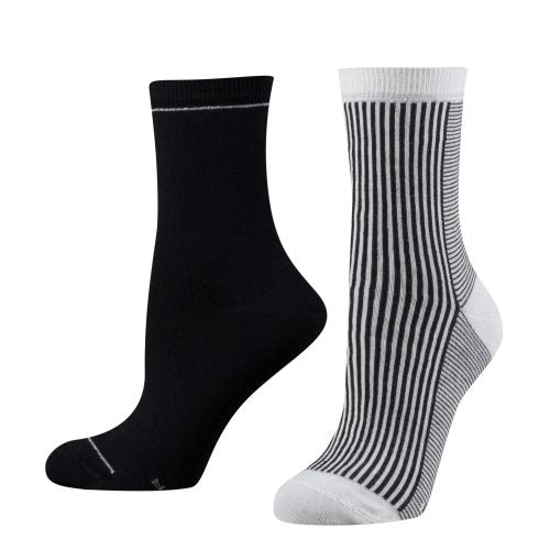 Tom Tailor Damen Socken 4er Box weiß schwarz gestreift - Frau Socke